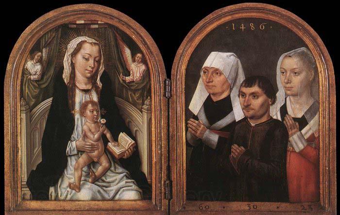 Master of the Saint Ursula Legend Diptych with the Virgin and Child and Three Donors